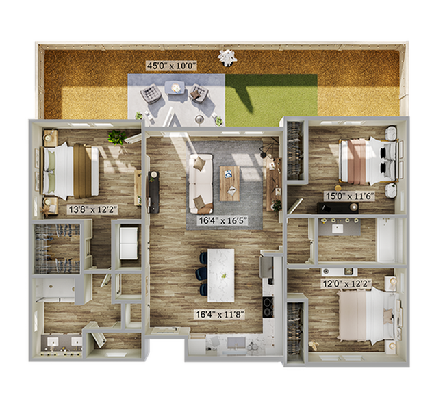 3 Beds • 2 Bath 92 floor plan